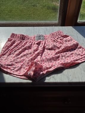 Pink Floral Cotton Sleep Shorts